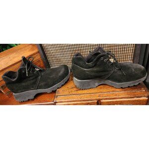 Laura Norman Women's Black Italian Suede Boots  Lace-Up Design Rugged Sole 9.5